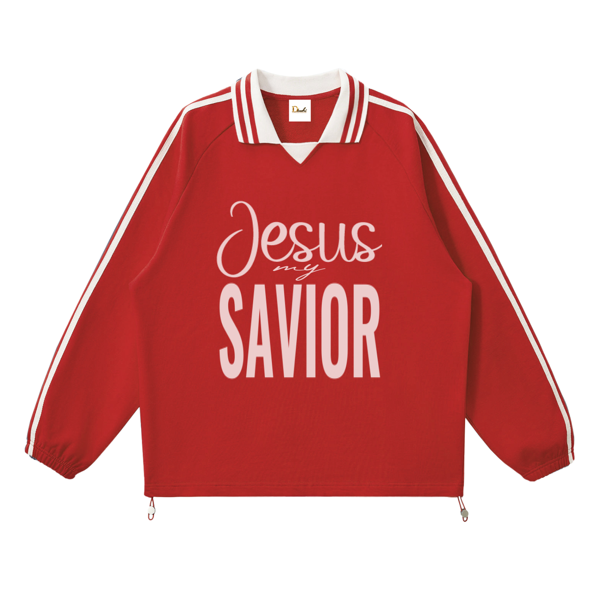 Jesus My Savior - Striped Collar Sweatshirt