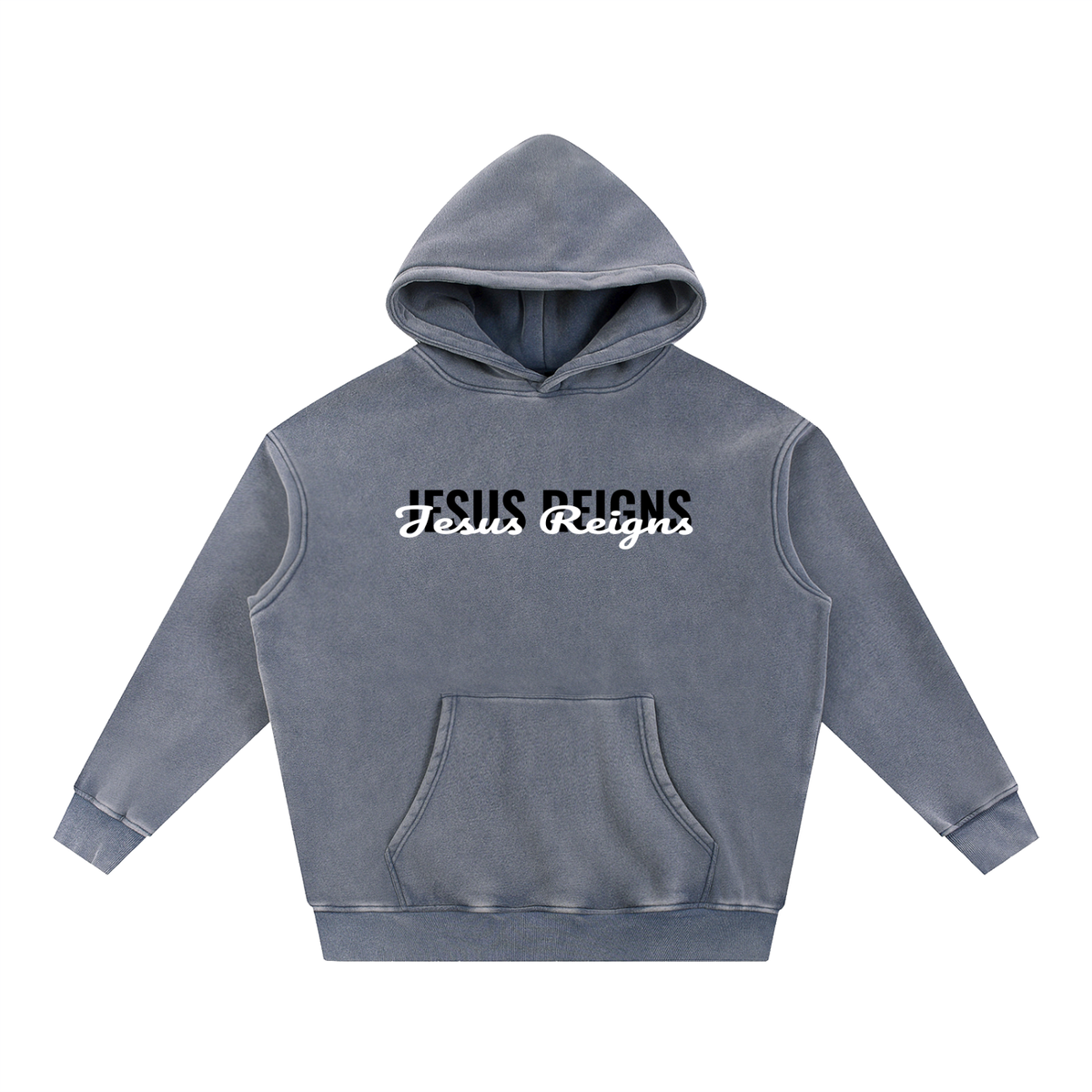 Jesus Reigns - Snow Wash Fleece Oversize Hoodie