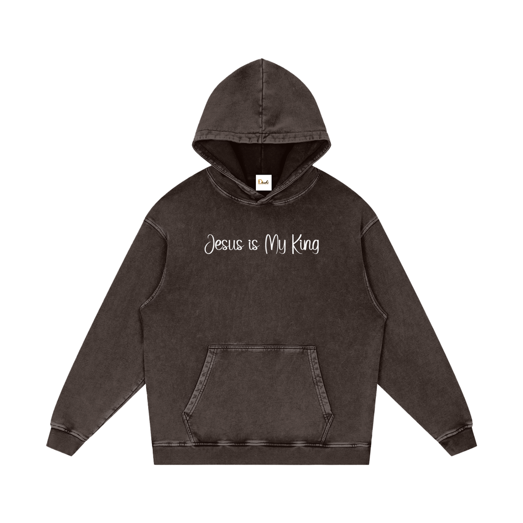 Jesus is My King - Snow Washed Loose Cotton Hoodie