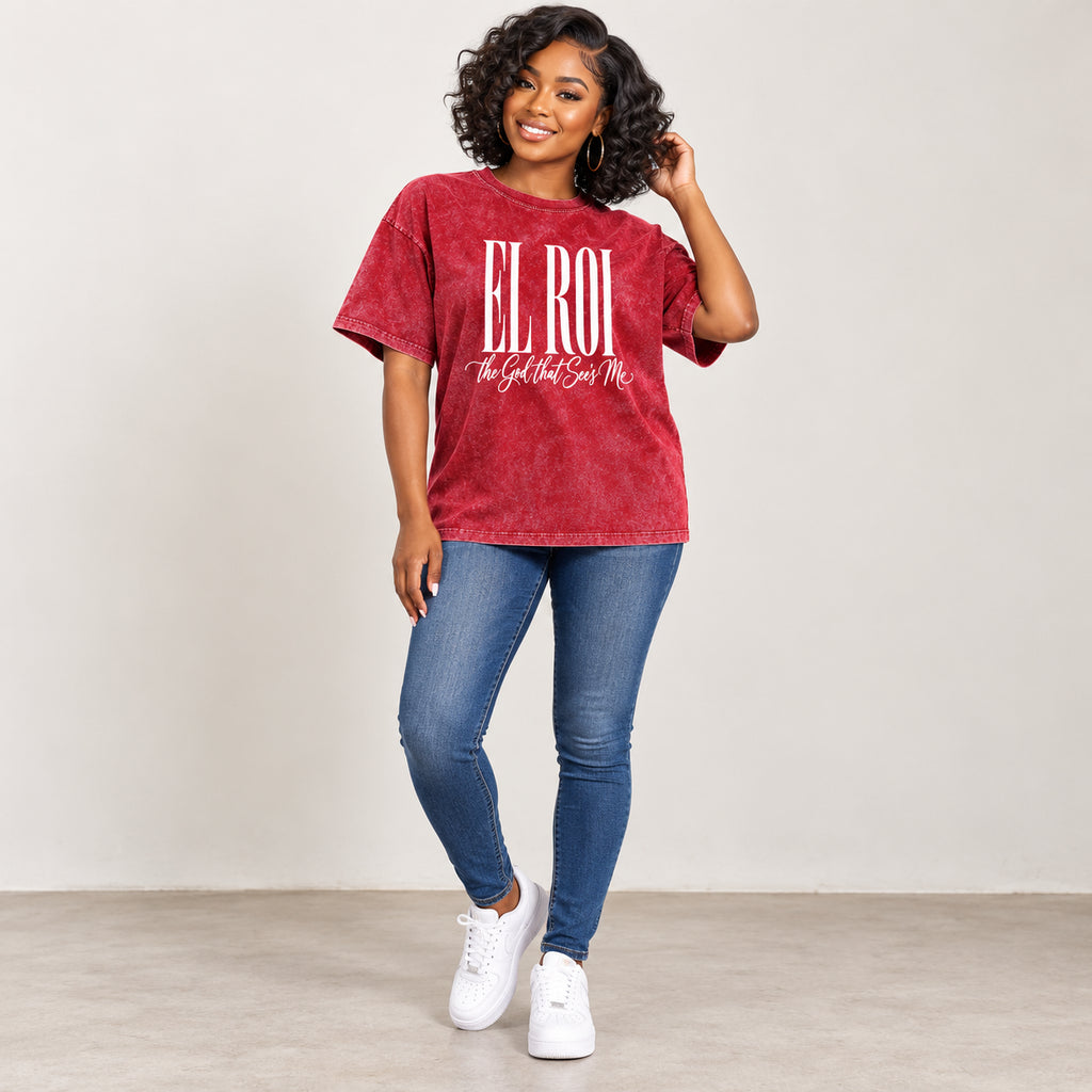 El Roi - Snow Washed Oversized Cotton T-Shirt