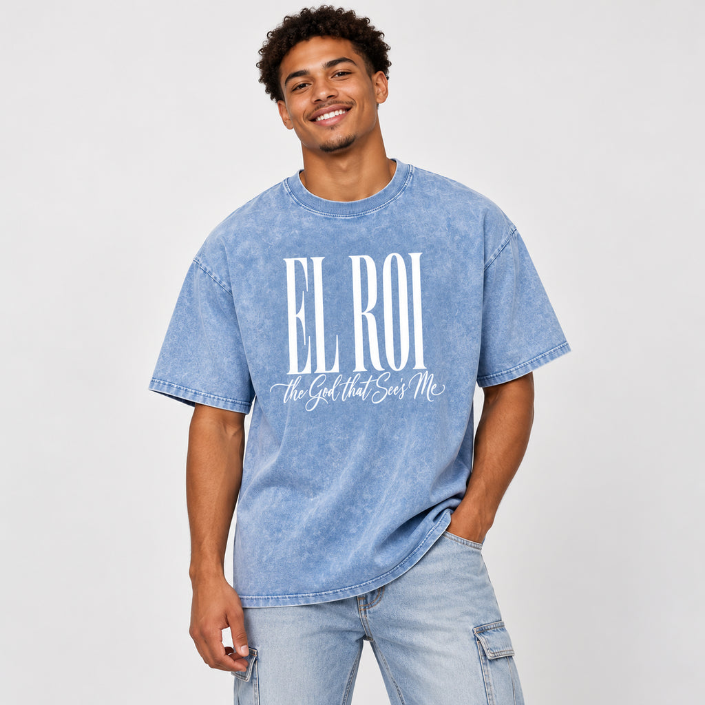 El Roi - Snow Washed Oversized Cotton T-Shirt