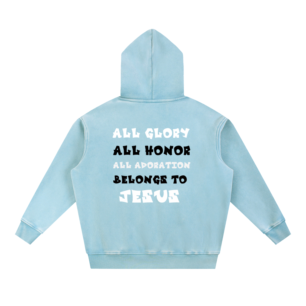 Jesus Reigns - Snow Wash Fleece Oversize Hoodie