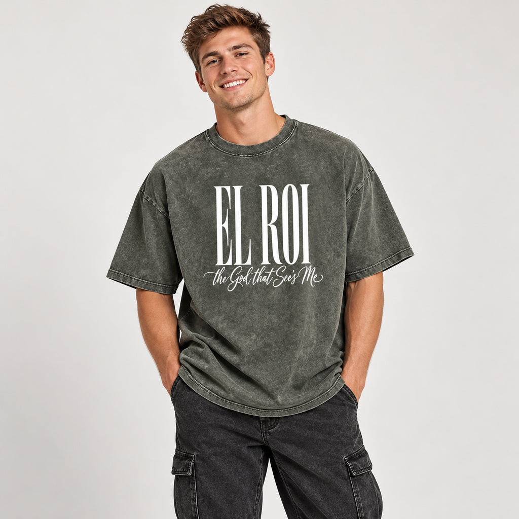 El Roi - Snow Washed Oversized Cotton T-Shirt
