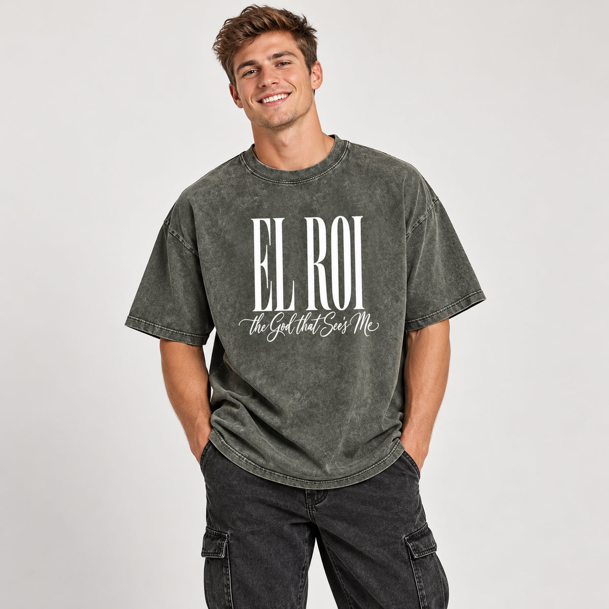 El Roi - Snow Washed Oversized Cotton T-Shirt