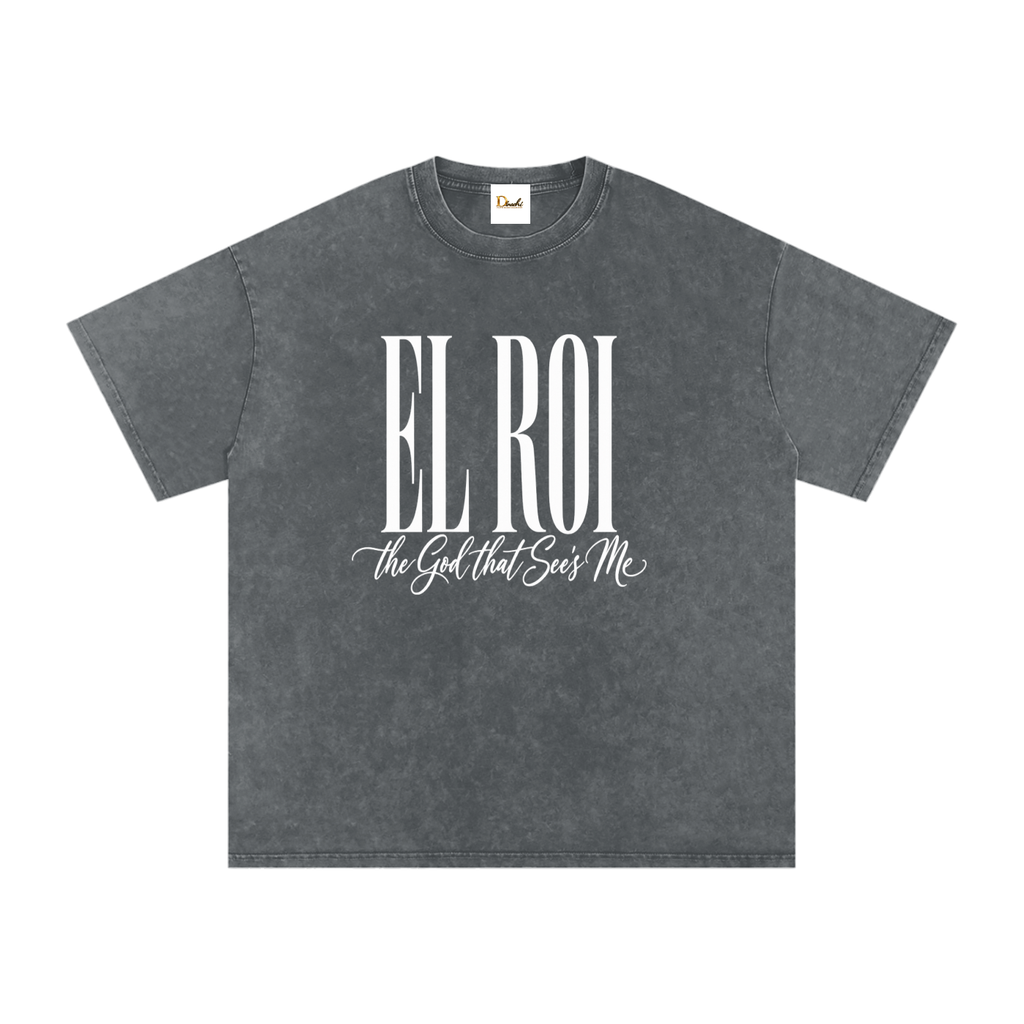 El Roi - Snow Washed Oversized Cotton T-Shirt