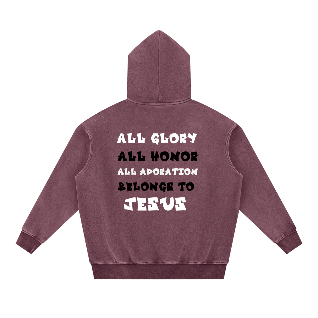 Jesus Reigns - Snow Wash Fleece Oversize Hoodie