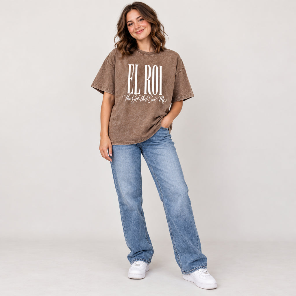 El Roi - Snow Washed Oversized Cotton T-Shirt