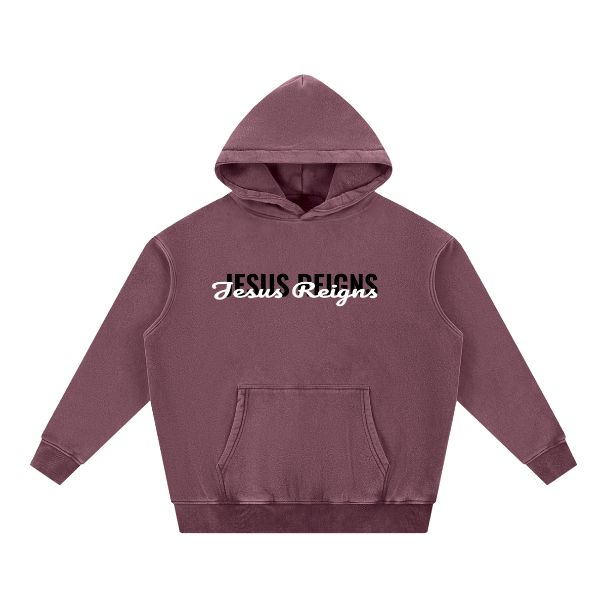 Jesus Reigns - Snow Wash Fleece Oversize Hoodie