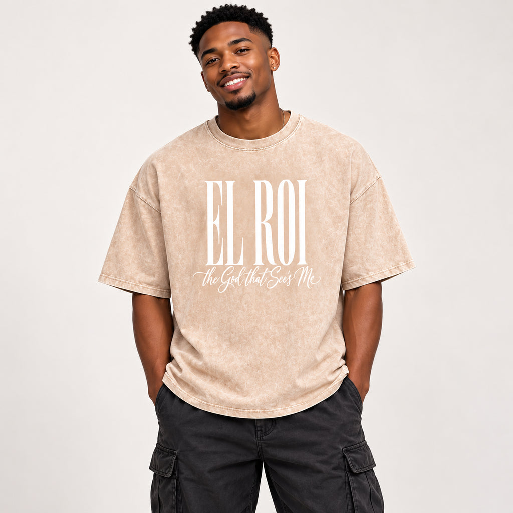 El Roi - Snow Washed Oversized Cotton T-Shirt