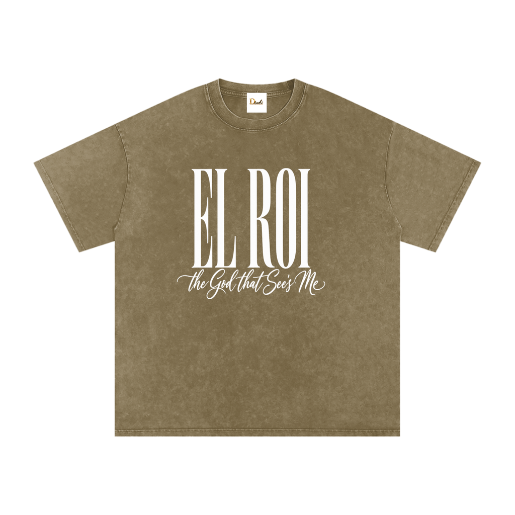 El Roi - Snow Washed Oversized Cotton T-Shirt