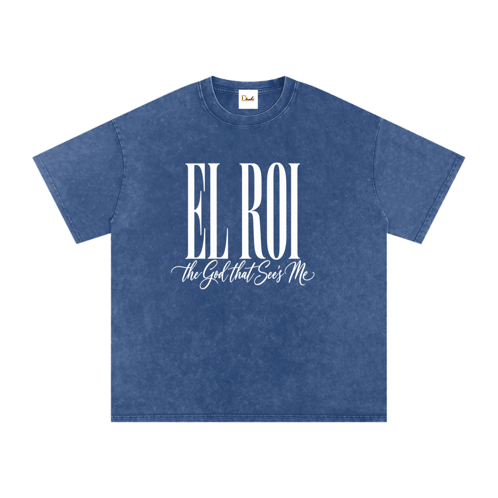 El Roi - Snow Washed Oversized Cotton T-Shirt