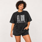 El Roi - Snow Washed Oversized Cotton T-Shirt