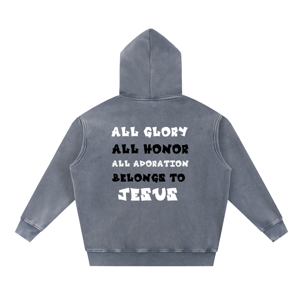 Jesus Reigns - Snow Wash Fleece Oversize Hoodie