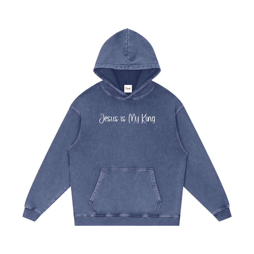 Jesus is My King - Snow Washed Loose Cotton Hoodie