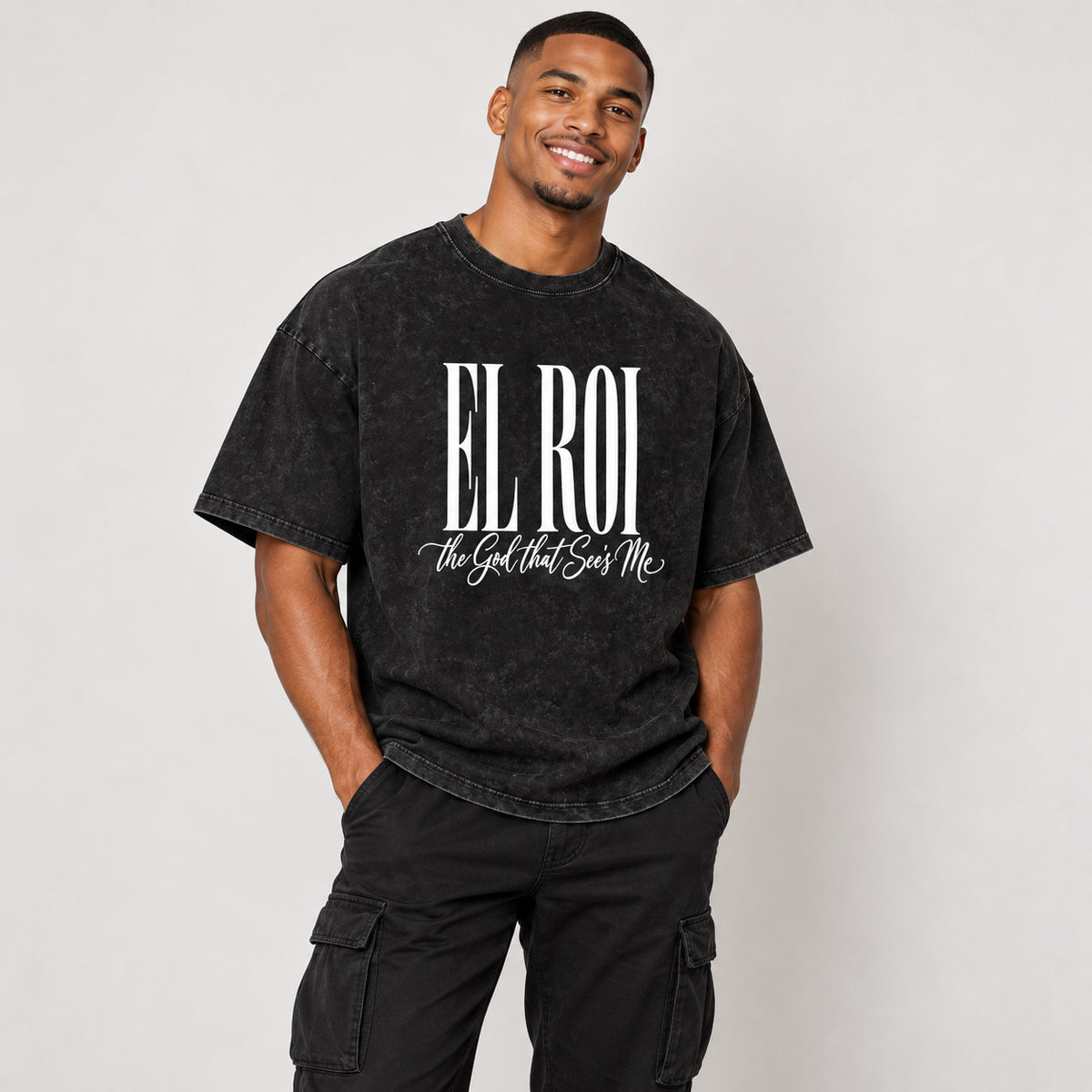 El Roi - Snow Washed Oversized Cotton T-Shirt