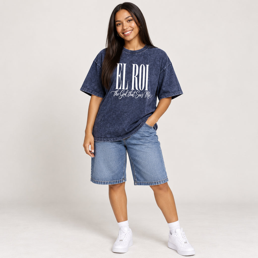El Roi - Snow Washed Oversized Cotton T-Shirt