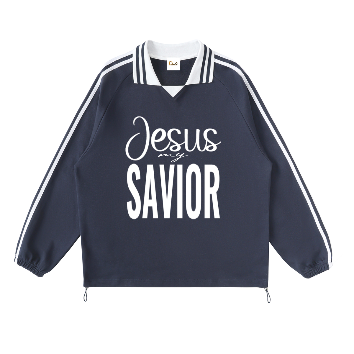 Jesus My Savior - Striped Collar Sweatshirt