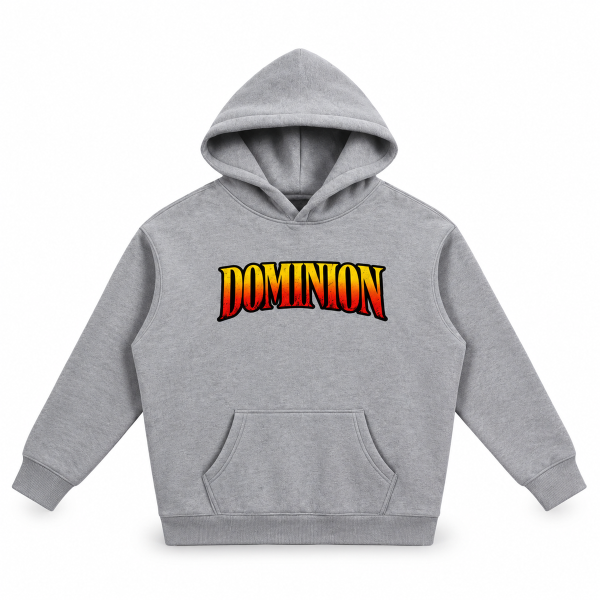 3D product mockup, Gray — Dominion hoodie