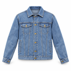 3D product mockup, Medium Denim Wash — El Roi - Men’s Denim Jacket