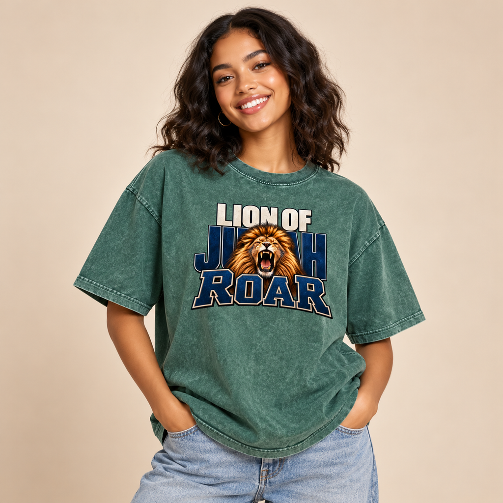Lion of Judah Roar - Drop Shoulder Wash T-Shirt