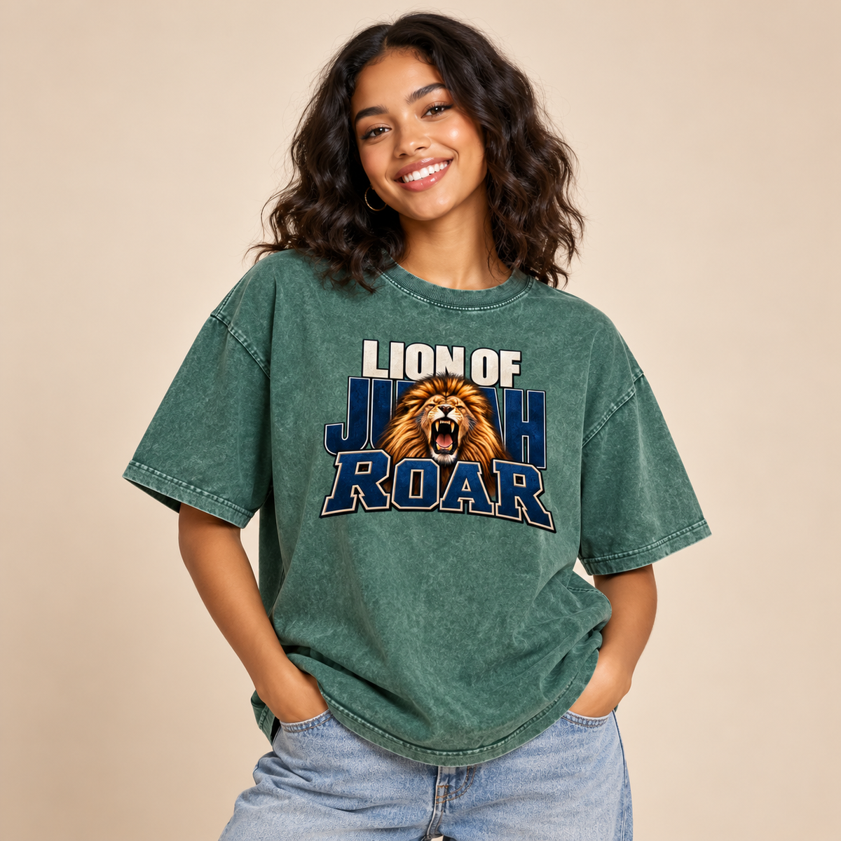 Lion of Judah Roar - Drop Shoulder Wash T-Shirt