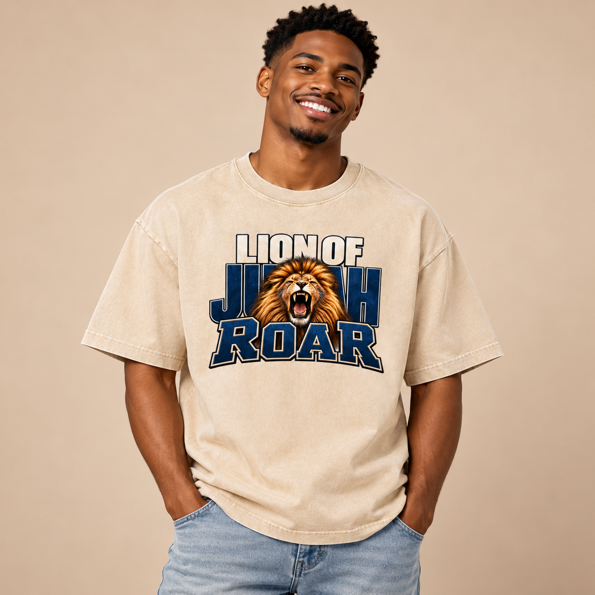 Lion of Judah Roar - Drop Shoulder Wash T-Shirt