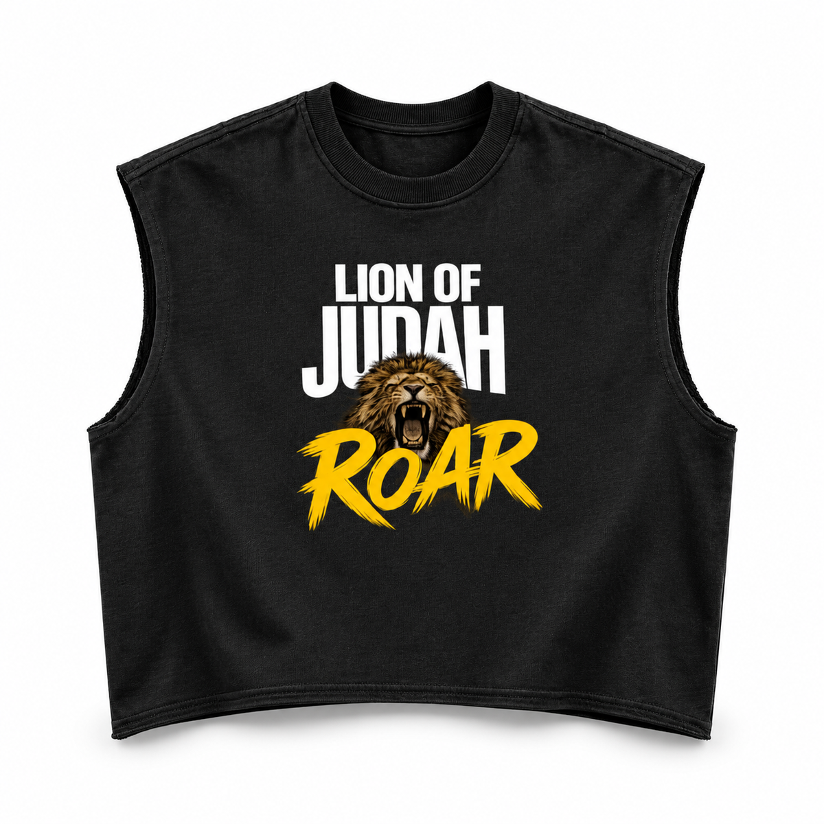 3D product mockup, Black — Lion of Judah - Boxy Tank Top