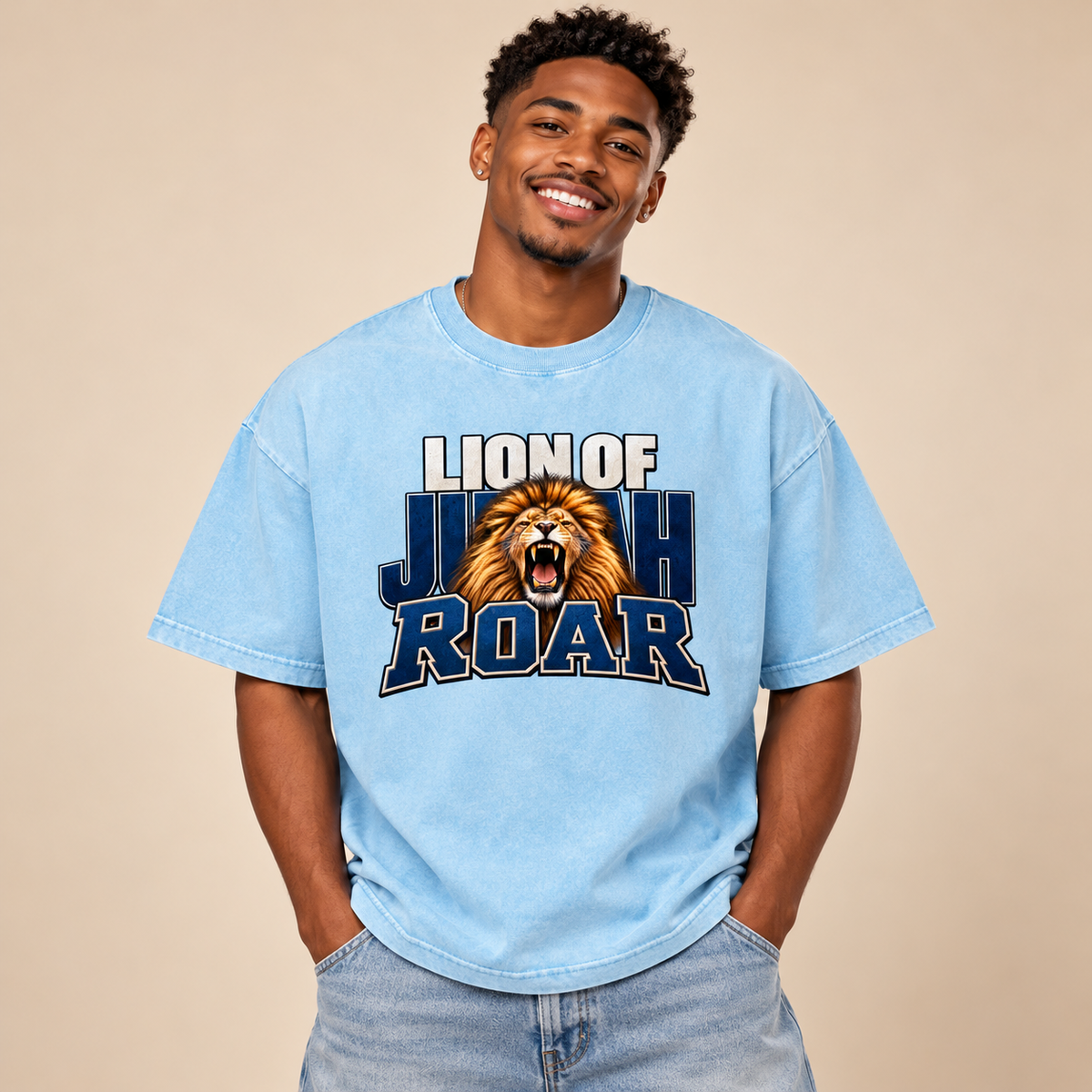 Lion of Judah Roar - Drop Shoulder Wash T-Shirt