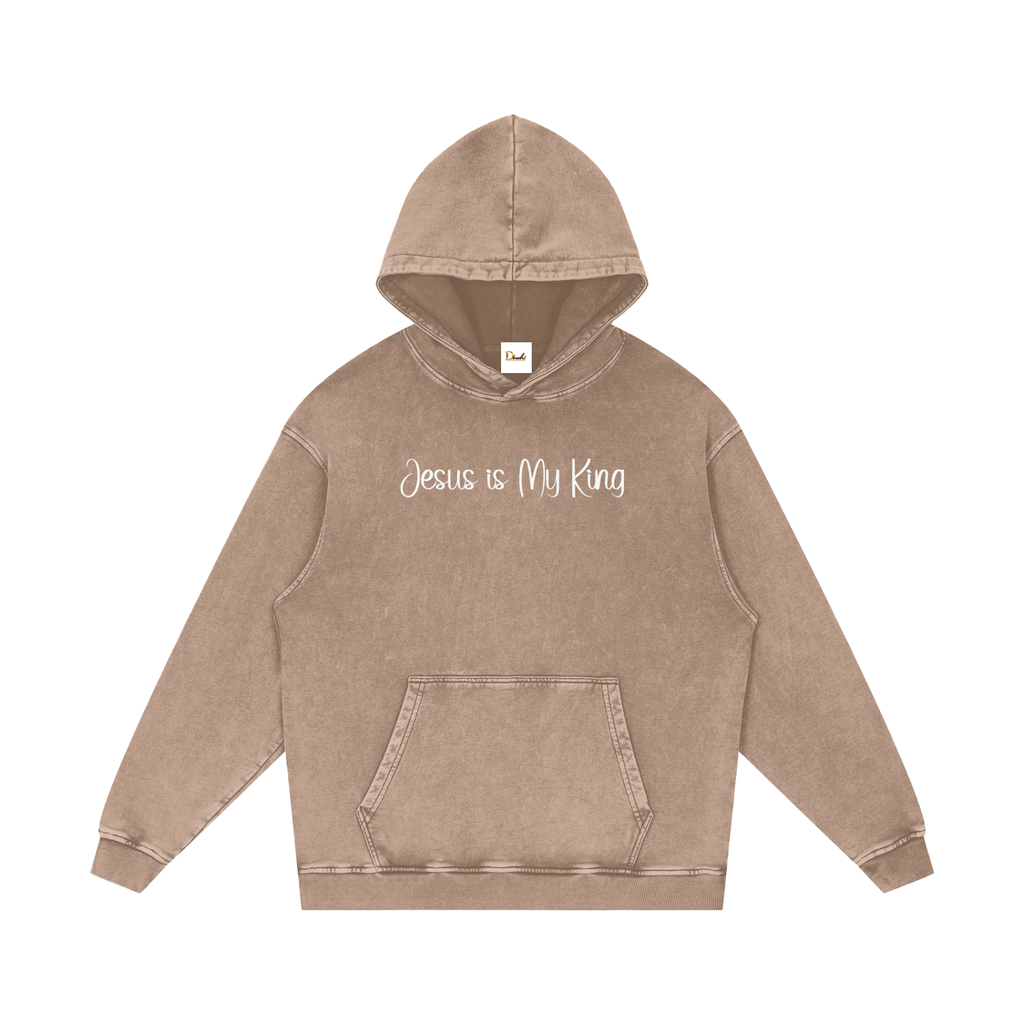 Jesus is My King - Snow Washed Loose Cotton Hoodie