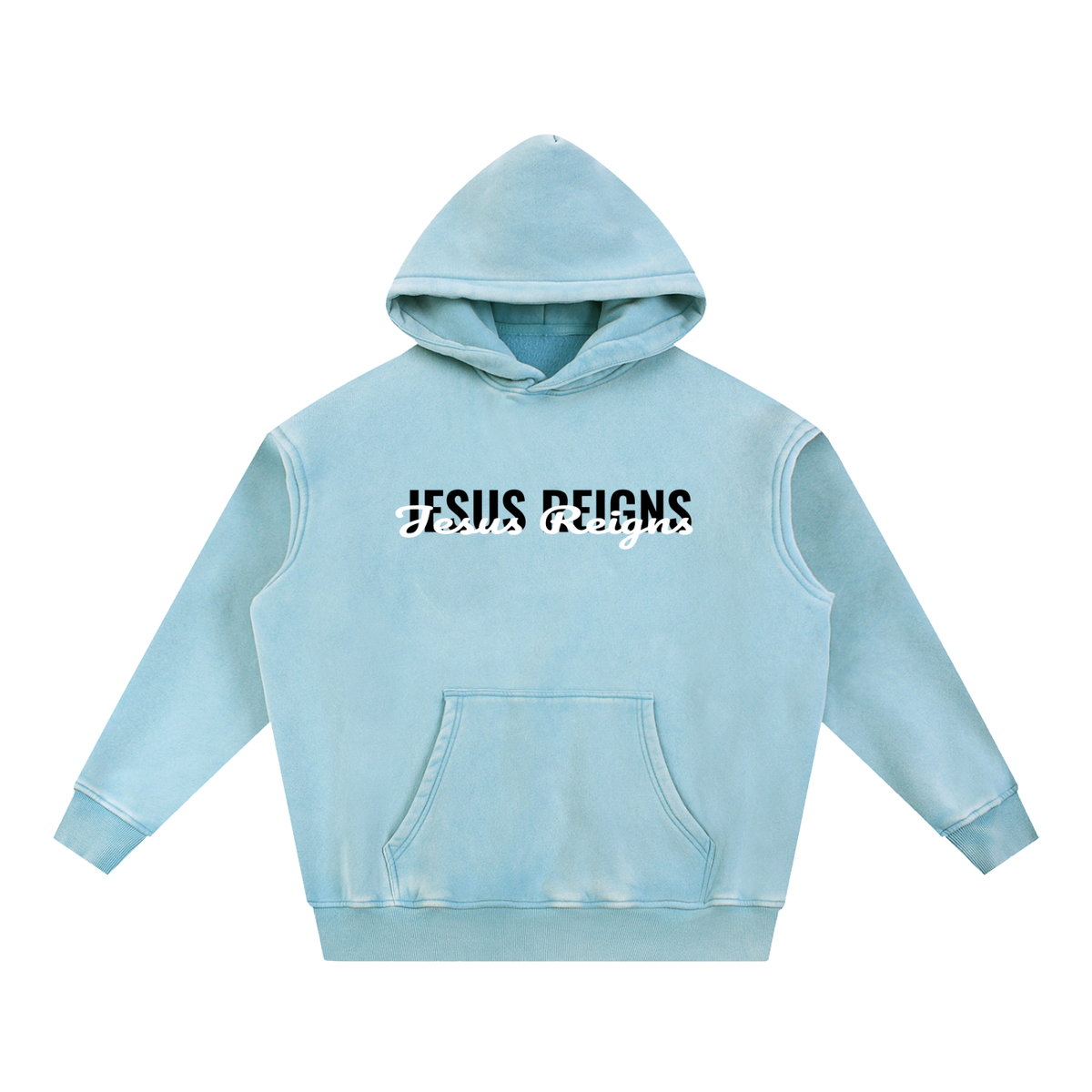 Jesus Reigns - Snow Wash Fleece Oversize Hoodie