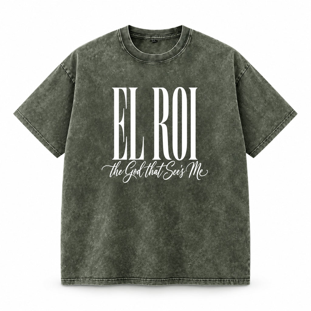 El Roi - Snow Washed Oversized Cotton T-Shirt