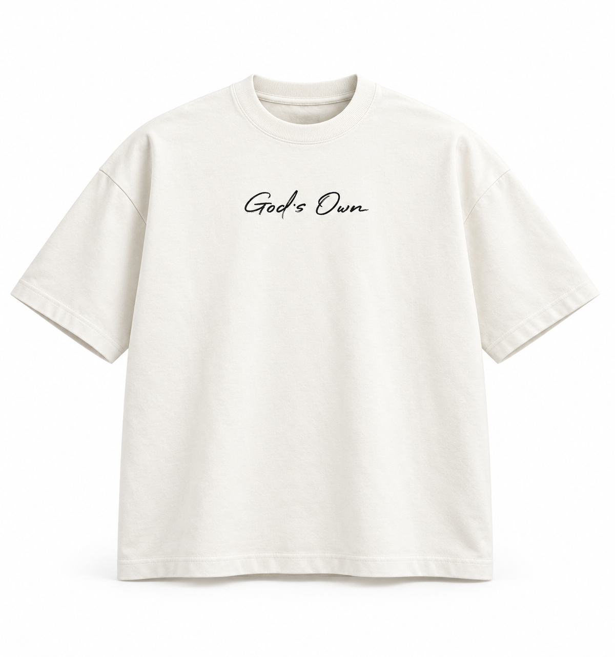 White God's Own Boxy Oversized Tee, standalone 3D product mockup