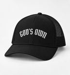Black God’s Own trucker cap, 3D product render